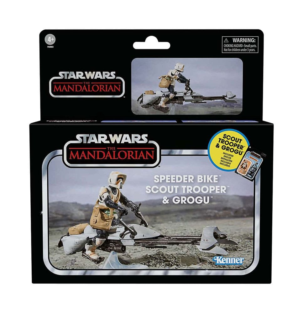 Figura Speeder Bike Scout Trooper & Grogu The Mandalorian Star Wars 9cm