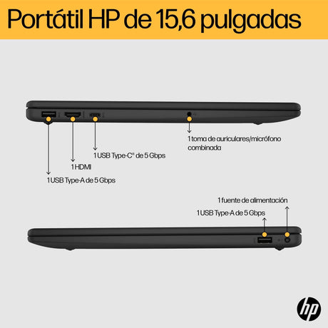 EAN 0198990457314 - HP 15-fc0119ns AMD Ryzen™ 5 7520U Portátil 39,6 cm (15.6") Full HD 8 GB LPDDR5-SDRAM 512 GB SSD Wi-Fi 6 ( imagen 4
