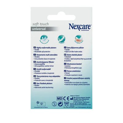 Nexcare Universal Soft Touch Pack De 20 Apositos Para Heridas - 25x72mm - Transpirable - Tacto Agradable - Blanco