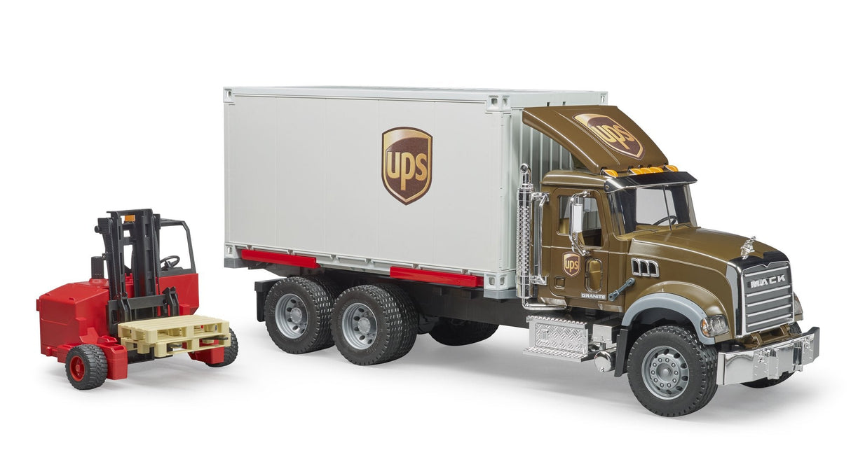 Bruder Camion Mack De Reparto Ups Con Carretilla Elevadora 02828