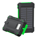 Bateria Externa Power Bank  8000  Solar 2 Puertos Usb-A De Control De Calidad Linterna Negro Verde Logilink