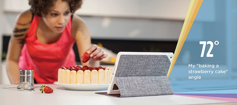 Log. Hinge Flexible Funda Con Support Any-Angle Para Ipad