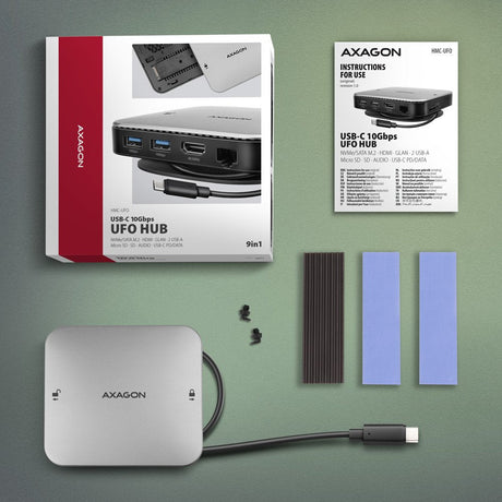 EAN 8595247908438 - Axagon HMC-UFO USB-C Hub M.2 SATA/NVMe 1 Gbit/s Ethernet 384 kHz Audio Alámbrico USB 3.2 Gen 2 (3.1 Gen 2 imagen 20