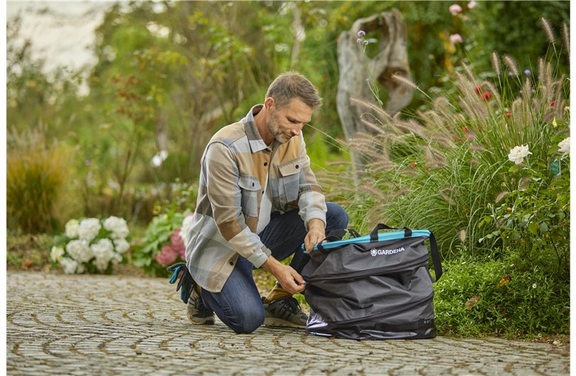 Bolsa Para Residuos De Jardín Gardena Popup Rectangular, Tamaño L Negro/Turquesa, 220 Litros 11716-20