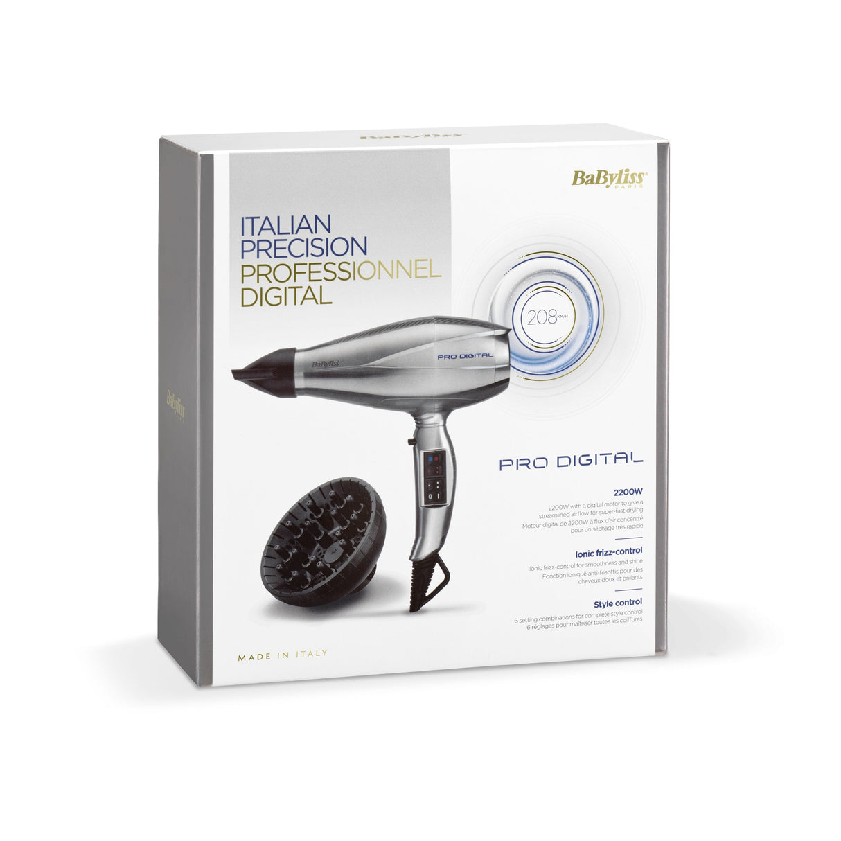 EAN 3030050112399 - BaByliss Pro Digital secador 2200 W Gris, Plata imagen 10