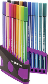 Stabilo Rotulador Pen 68 Estuche De 20 C/Surtidos Parade Antracita-Rosa