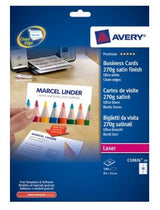 Avery Zweckform Visitenkarten C32026-10 Satiniert Blanco 270 G Qm, 100 Unidades