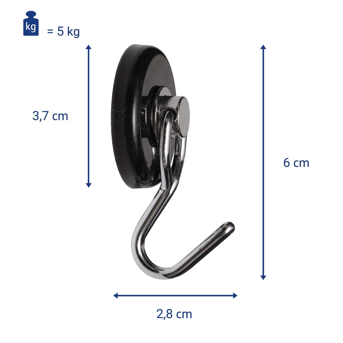EAN 4002390054942 - MAUL 6155790 gancho para almacenamiento Interior Gancho universal Negro, Acero inoxidable 2 pieza(s) imagen 6