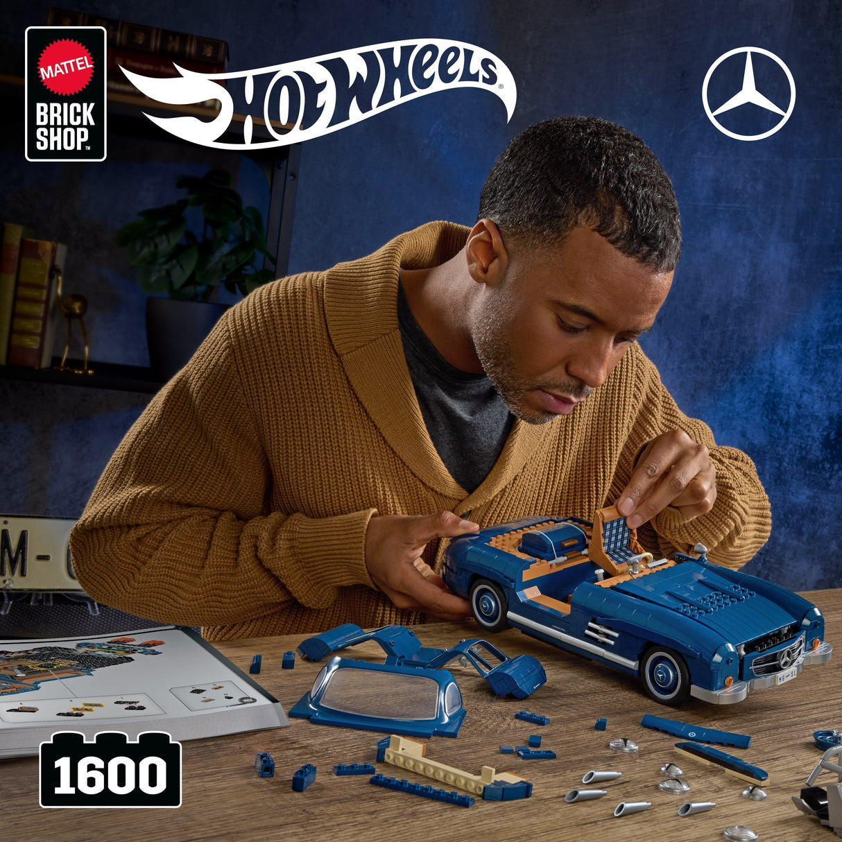Mattel Mega Hot Wheels Mercedes-Benz 300sl, Juguete De Construcción Escala 1:24 Hww25