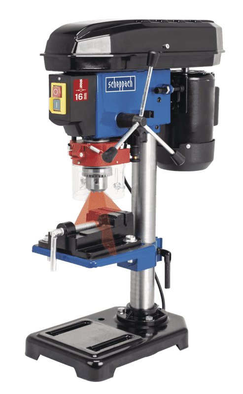 Scheppach - Taladro De Columna 16 Mm 500w Con Láser Cruzado Y Tornillo Incluido - Dp16vls
