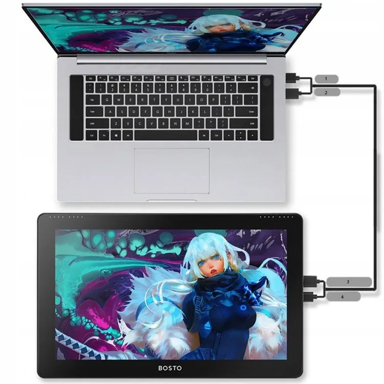 EAN 6972288300162 - BOSTO Graphic Tablet BT-16HDT tableta digitalizadora Negro 5080 líneas por pulgada 345 x 194 mm USB imagen 7