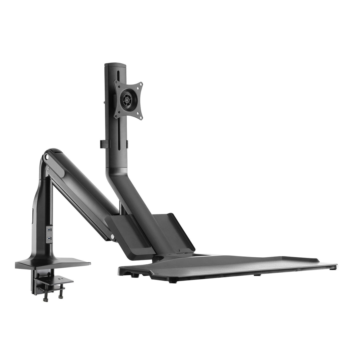 Soporte De Escritorio Para Estación De Trabajo Inline Con Elevador Y Usb 3.0, Móvil, Para Teclado, Mouse Y Monitor De Hasta 81 Cm (32"), Máx. 9 Kg
