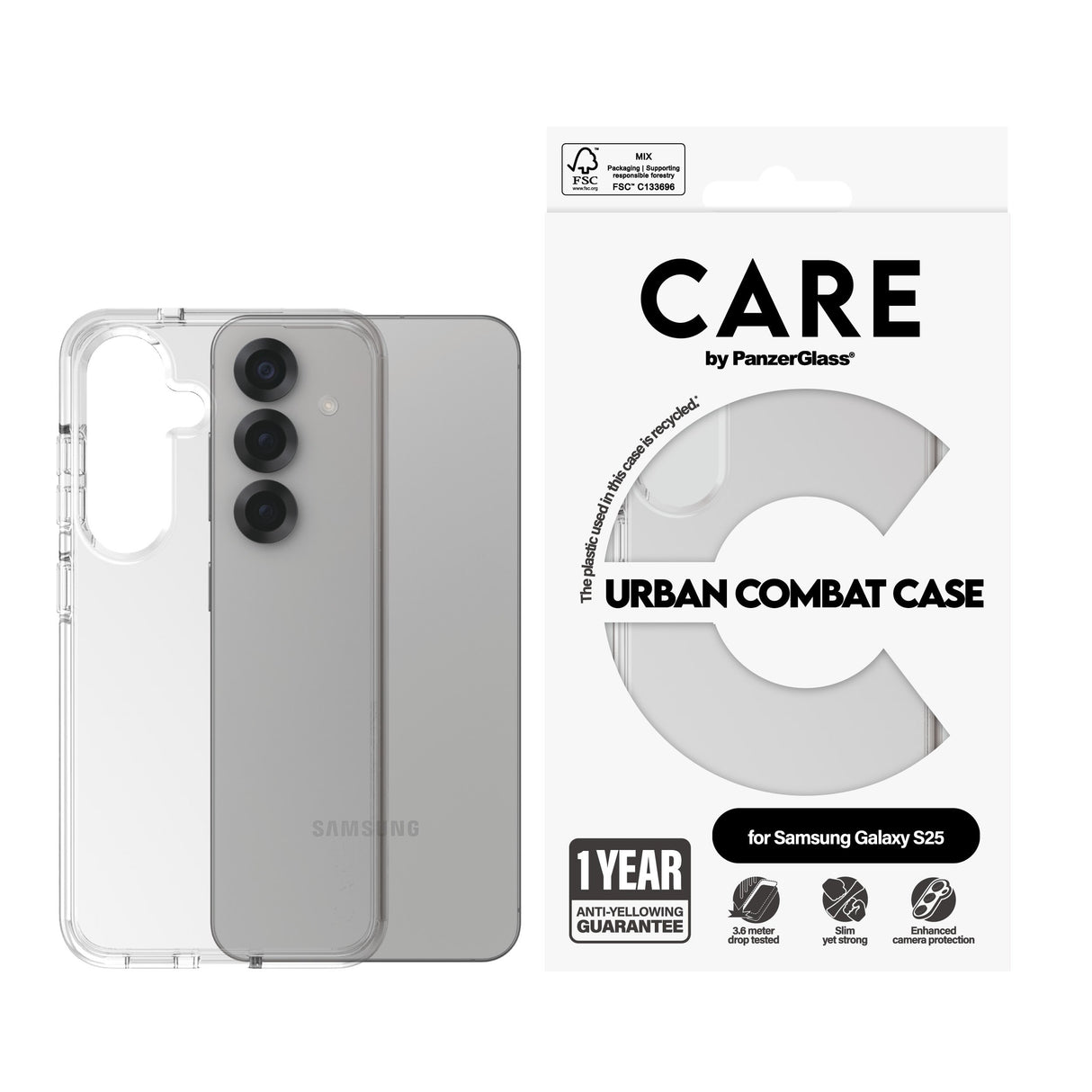 EAN 5715685016899 - PanzerGlass CARE™ by ® Urban Combat Case Transparent Samsung Galaxy S25 funda para teléfono móvil Transpa imagen 2