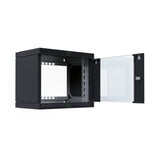 Armario De Pared X-Rack De 19" Con Puerta De Vidrio De 400-600 Mm, 9u, Negro.