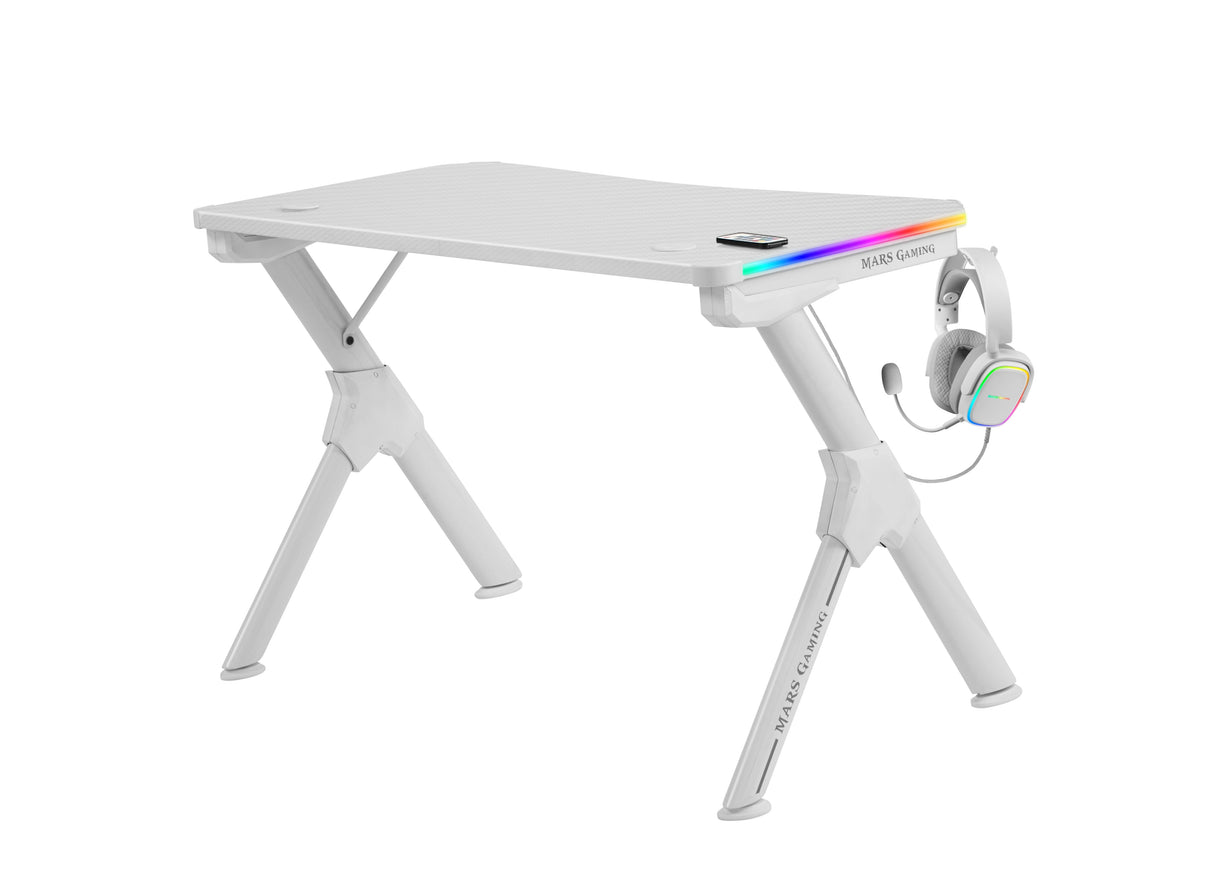 Mesa Gaming Mars Gaming Mgdrgb 110 X 60 X 75cm Blanca