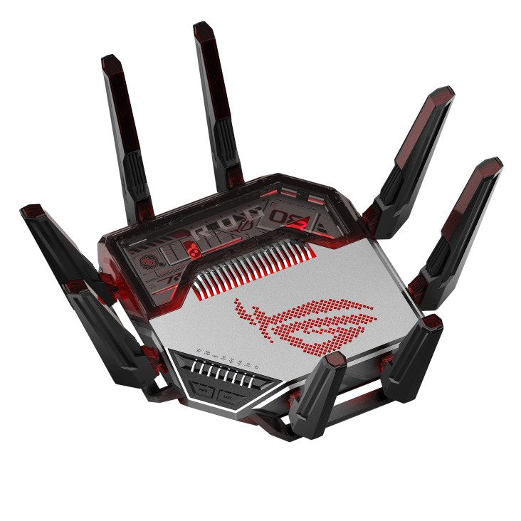 Asus Rog Rapture Gt-Bn98, Wi-Fi 8 (802.11bn), Quad-Band (2.4 Ghz / 5 Ghz-1 / 5 Ghz-2 / 6 Ghz), Ethernet/Lan, Negro, Blanco, Tabletop-Router