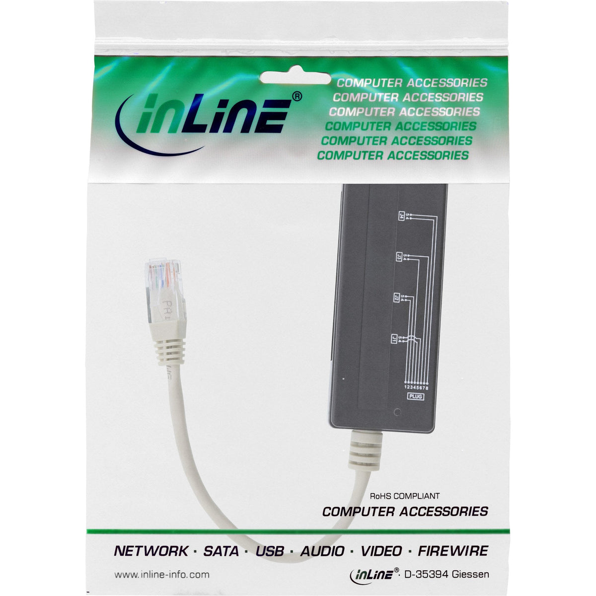 Divisor De Puerto Telefónico Inline De 4 Puertos, Rj45 Macho A 4x Rj45 Hembra, 0,15 M