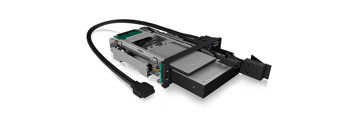 Icy Box Ib-174ssk-U 13,3 Cm (5.25") 1x 2,5"+1x 3,5"  2xsata, Für 5,25"