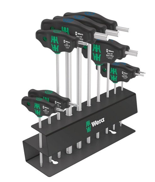 Destornilladores  Wera Bicycle Set 6 Negro/Verde, 10 Piezas, Con Soporte Metálico Para Montaje En Pared 5004174001