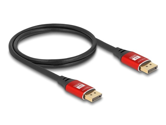 Delock 80605 Cable Displayport 8k 60 Hz 2 M Rojo Metal
