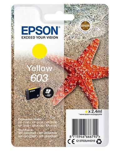 Cartucho Original Epson 603 Amarillo - C13t03u44010 Ml-2.4pag-130