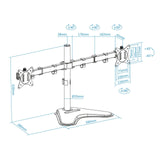 Tooq Soporte De Mesa Con Brazos Articulados Para 2 Monitores De 17"-32" - Giratorio E Inclinable - Peso Max 9kg X Brazo