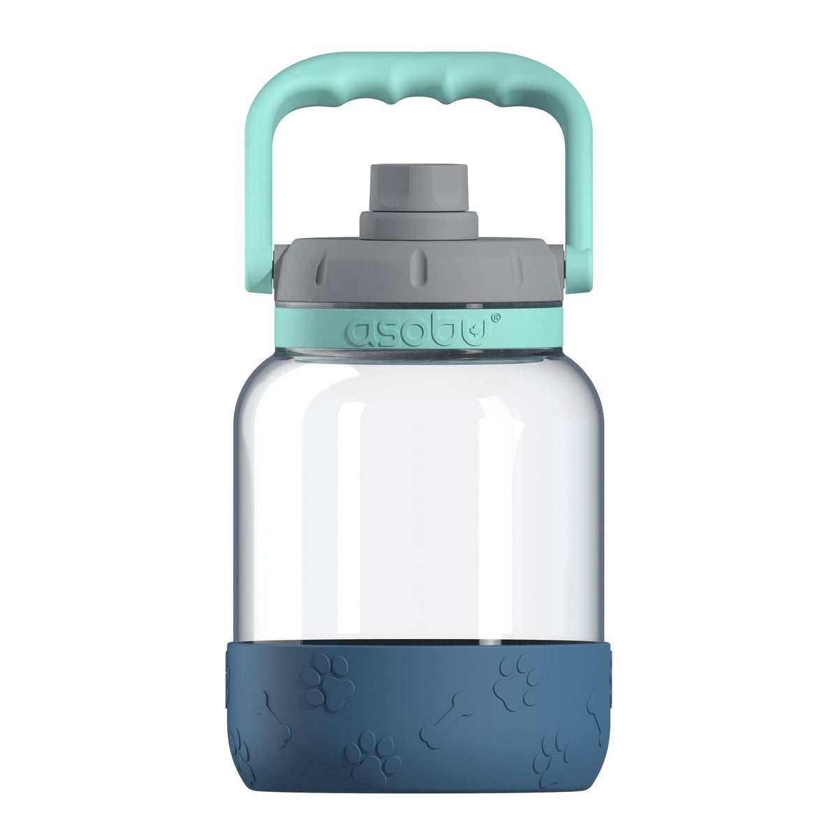 Asobu - The Barkley Dog Bowl - Botella De Tritán 1,5 Liter Con Cuenco Para Perro Azul