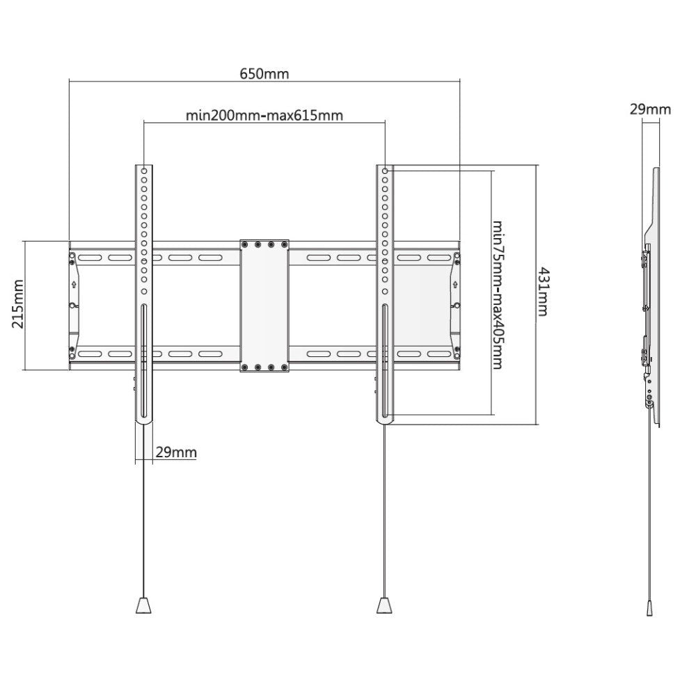 Techly Ica-Plb 946f Soporte De Pared Para Tv 37-80" Led/Lcd 70kg Delgado 29mm