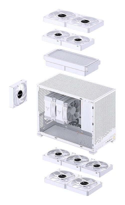 Jonsbo D32 Pro Blanco Pc-Gehäuse, Mini-Gehäuse, Matx, Tempered Glass - Weiss