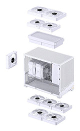 Jonsbo D32 Pro Blanco Pc-Gehäuse, Mini-Gehäuse, Matx, Tempered Glass - Weiss