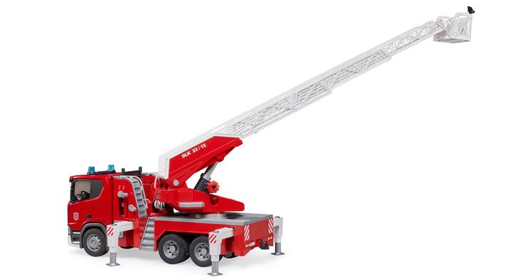 Bruder Scania Super 560r Bombero Con Escalera Giratoria, Bomba De Agua, Luz Y Sonido, Modelo De Vehículo 3591