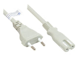 Euro-Netzcable Euro-Stecker Typ C (Gerade) An C7 Euro 8 Buchse (Gerade), Grau, 0,75 Mm², 1,8 M, Good Connections®
