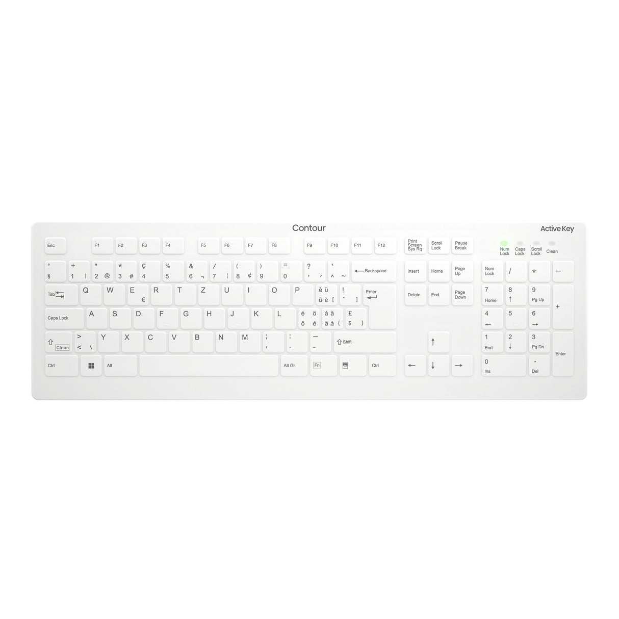 EAN 7061112830520 - Contour Design Active Key AK-C8112 teclado Médico RF inalámbrico QWERTZ Suizo Blanco imagen 1
