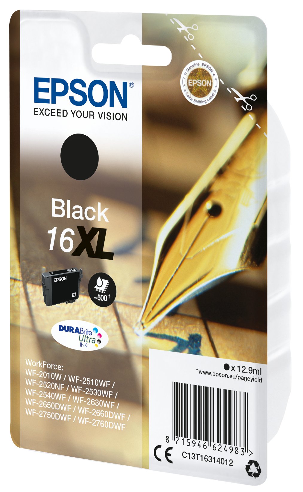 Epson Durabrite Ultra Ink Cartucho Negro 16xl (Blister+ Alarma Acustico/Radiofrecuencia)