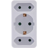Inline® Power Adapter, Ec Plug A 2x Euro Socket+1x Ec Socket, White