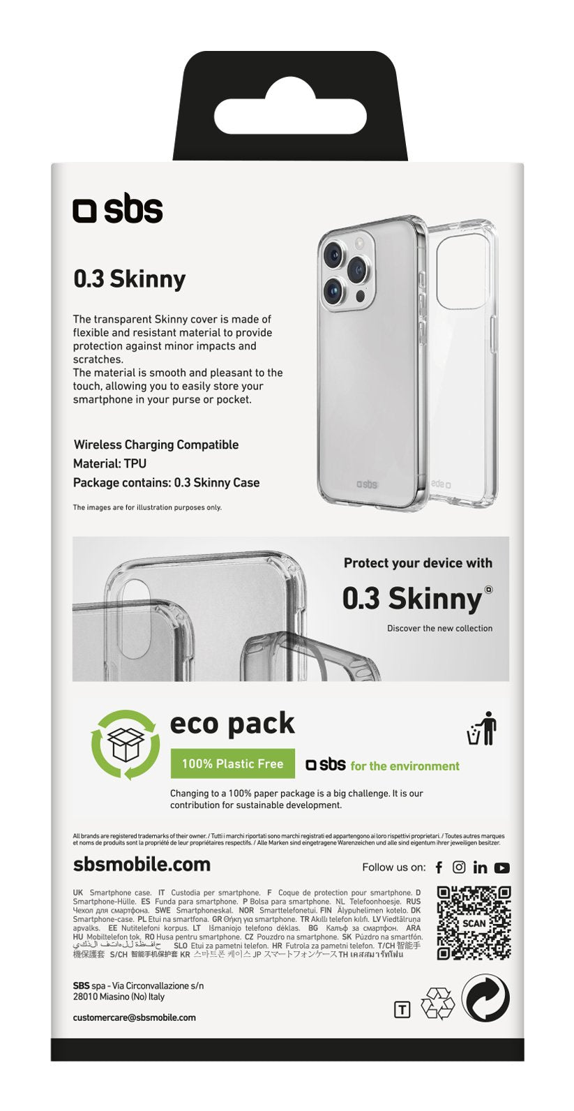 Sbs Skinny Cover Iphone 16 Transparent