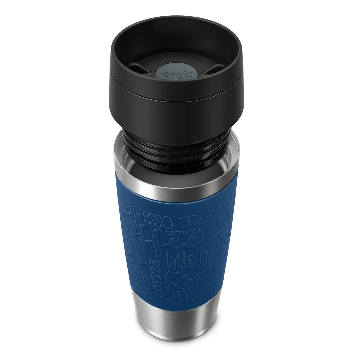 Taza Térmica  Emsa Travel Mug  Clásica Azul Oscuro/Acero Inoxidable, 0,36 Litros N2020300