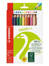Stabilo Greentrio  Pack Con 12 Lapices De Colores - Mina De 2.5mm - Ideal Para El Colegio - Colores Surtidos