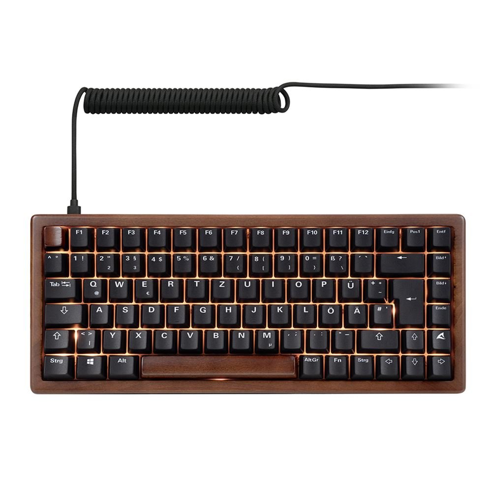 Sharkoon Skiller Sgk50 S3 Wood Pbt, Teclado De Juego Madera/Negro, De-Layout, Gateron G Pro 3.0 Amarillo 4044951042708