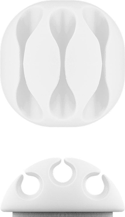 Juego De 4 Piezas Para Organizar Y Sujetar Cables, Extraíble, Gestión De Cables 3 Ranura, Blanco  Blister