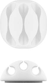 Juego De 4 Piezas Para Organizar Y Sujetar Cables, Extraíble, Gestión De Cables 3 Ranura, Blanco  Blister