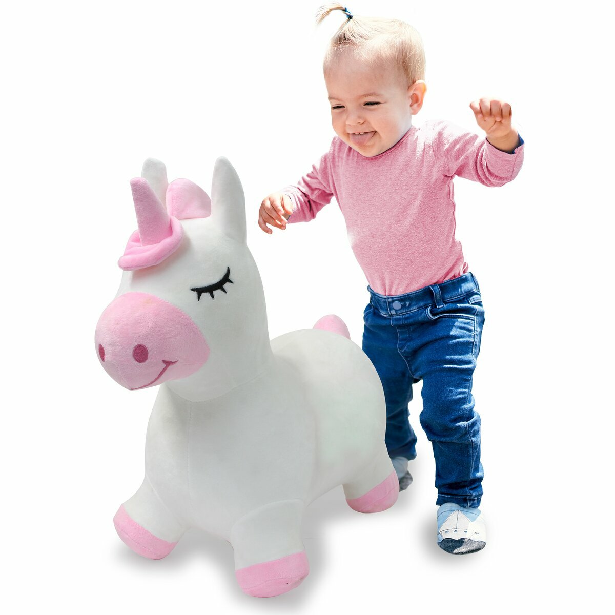 Jamara Animal Hinchable Unicornio Con Funda De Peluche Y Bomba