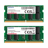 Adata 16 Gb Ddr4-3200 2x 8 Gb  Kit Dual, Memoria Verde, Ad4s32008g22-Dtgn, Premier Ad4s32008g22-Dtgn