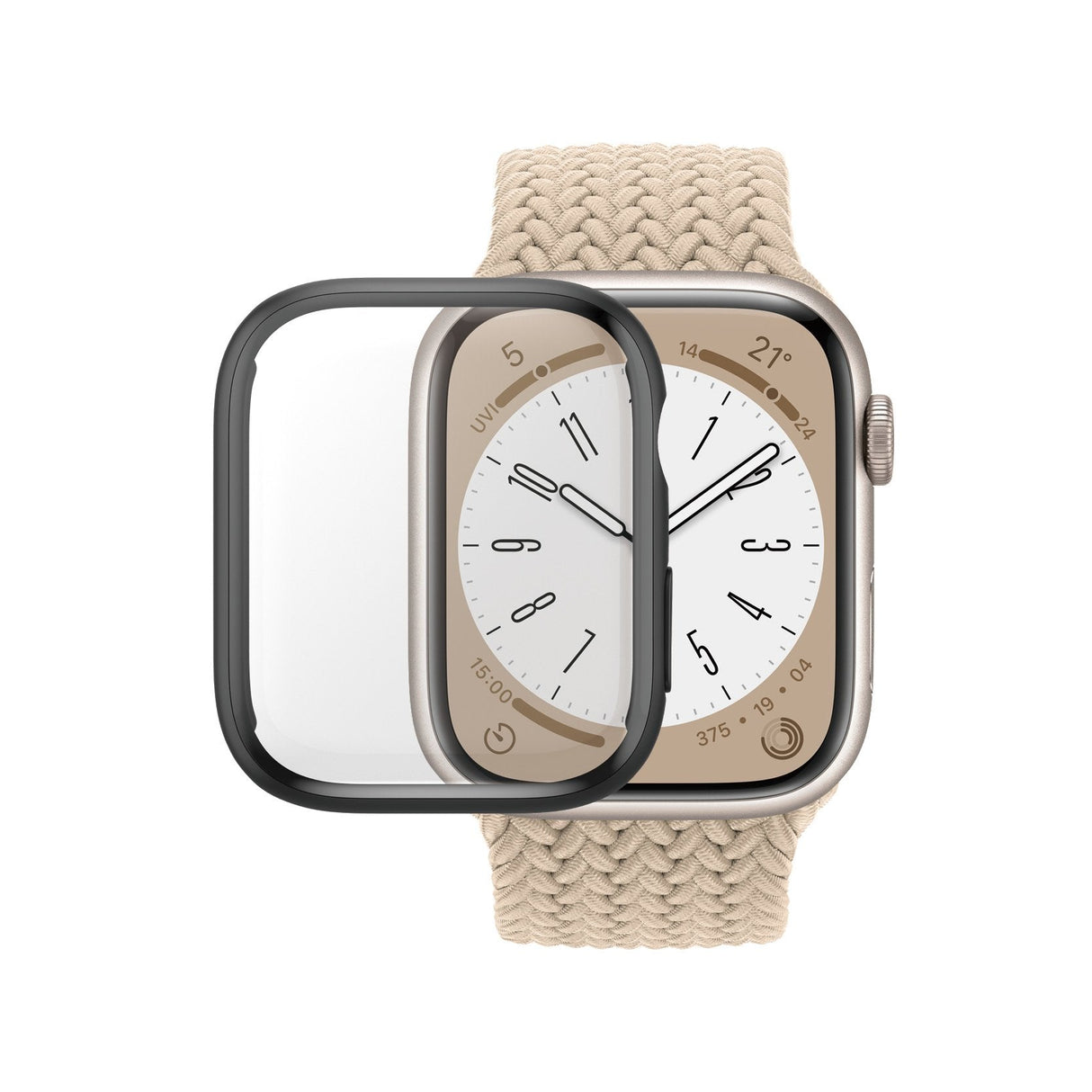 Panzerglass 3664  Protector De Pantalla Negro Vidrio Templado,Apple - Watch Series 7 45mm