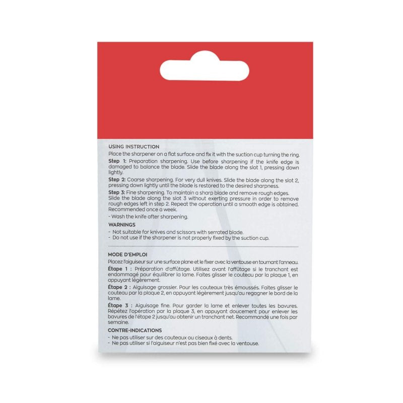 3 Claveles 09427 - Afilador De Cuchillos En 3 Pasos Con Ventosa, 6 Cm