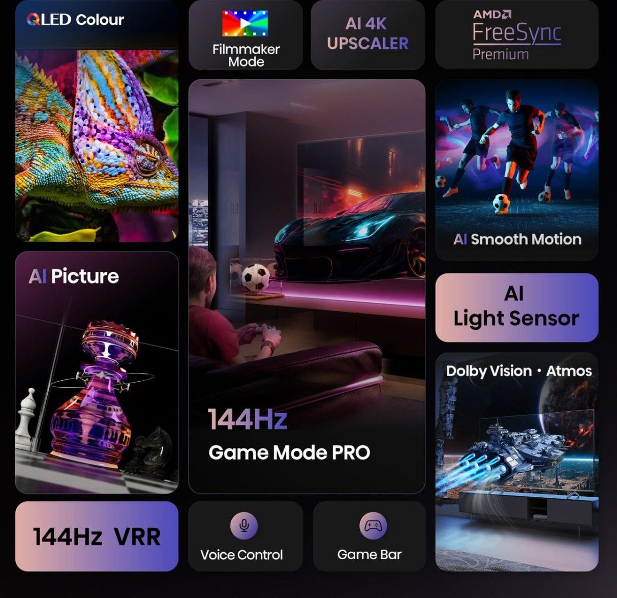Hisense 43e77q Pro (108 Cm (43 Zoll), Negro, Ultrahd/4k, Tripple Tuner, Usb Recording, Time Shift, 144hz Panel) 43e77q Pro