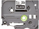 Brother Cinta Laminada Negro/ Blanco 6mm