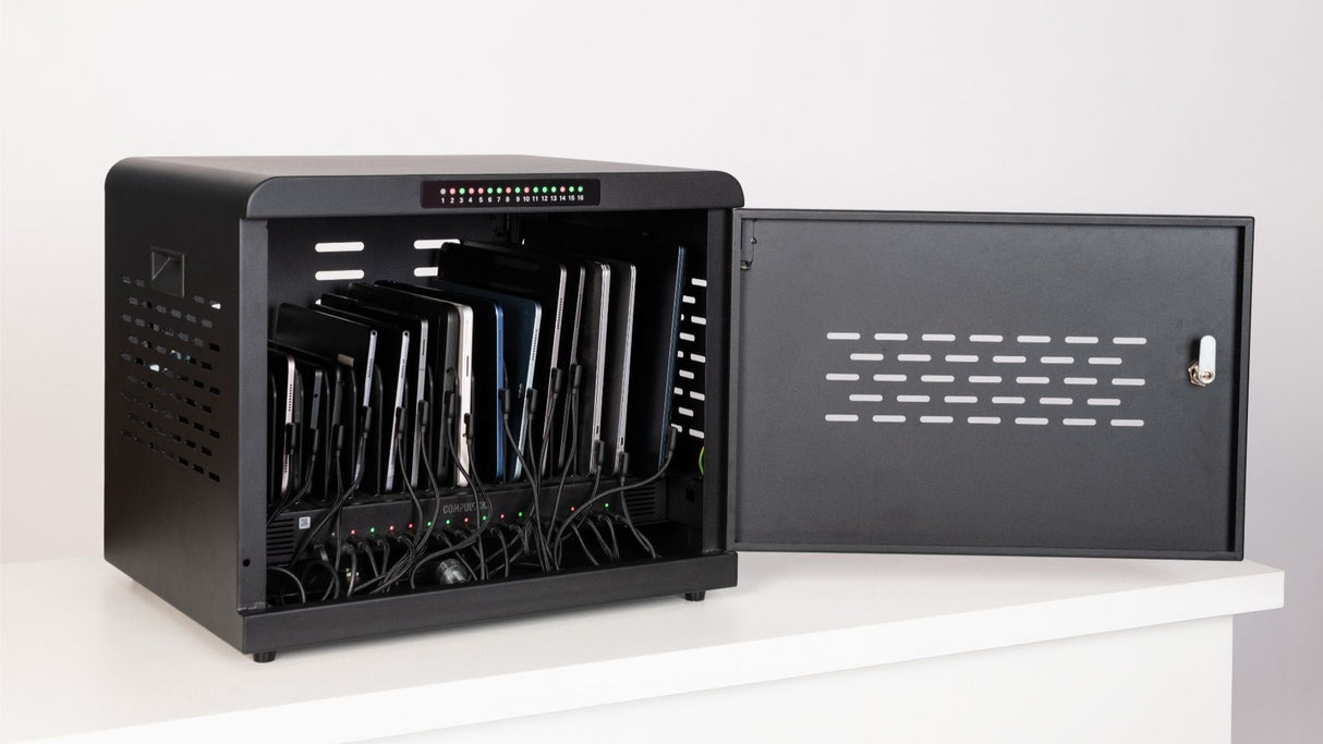 Compulocks Cc1601b-Eu Organizador Para Estación De Carga Montaje En Pared Y Sobremesa Acero Negro