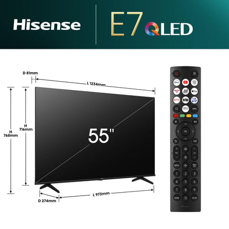 EAN 6942351402475 - Hisense 55E7NQ 139,7 cm (55") 4K Ultra HD Smart TV Wifi Negro 330 cd / m² imagen 2