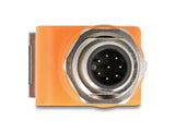 Delock M12 Adapter A-Kodiert 8 Pin Stecker Zu Rj45 Buchse Cat.5e Mit Befestigungsloch 90° Gewinkelt Naranja